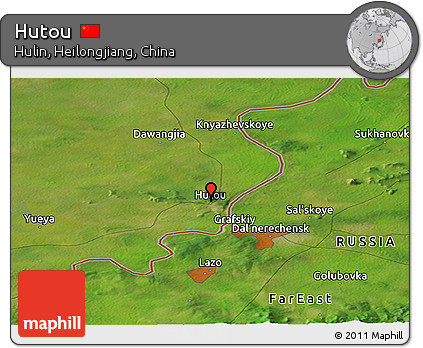 Satellite Panoramic Map of Hutou