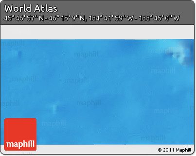 Physical 3D Map of the Area around 46° 1' 3" N, 134° 13' 29" W