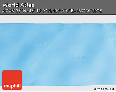 Physical 3D Map of the Area around 46° 1' 3" N, 139° 28' 29" E