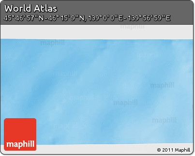 Physical 3D Map of the Area around 46° 1' 3" N, 139° 28' 29" E