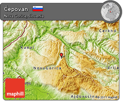 Physical 3D Map of Čepovan