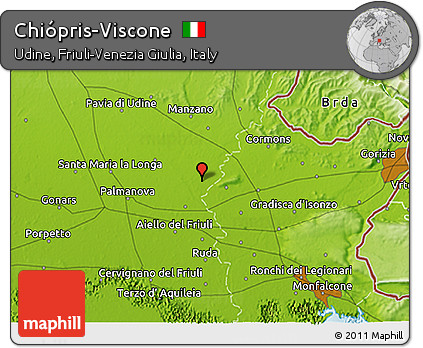 Physical 3D Map of Chiópris-Viscone