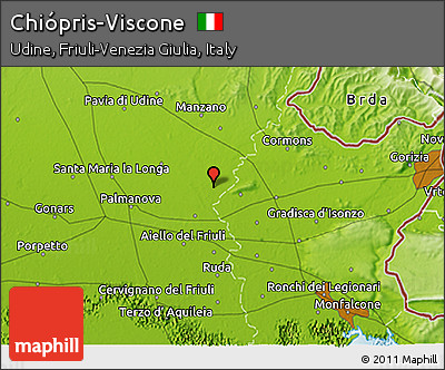 Physical 3D Map of Chiópris-Viscone