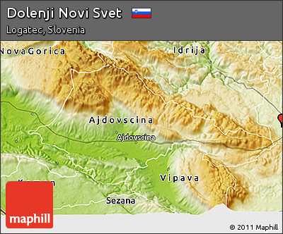 Physical 3D Map of Dolenji Novi Svet