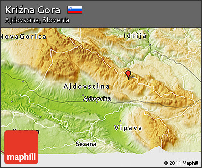 Physical 3D Map of Križna Gora