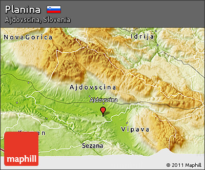 Physical 3D Map of Planina