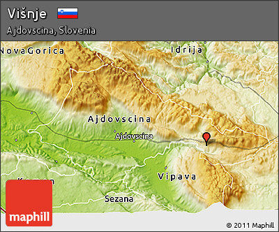 Physical 3D Map of Višnje