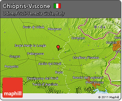 Physical 3D Map of Chiópris-Viscone