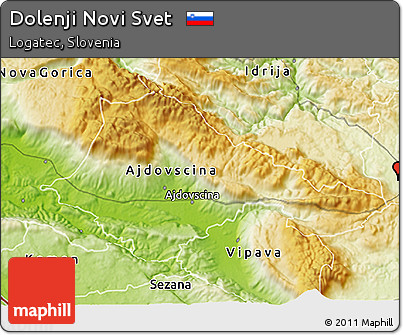 Physical 3D Map of Dolenji Novi Svet