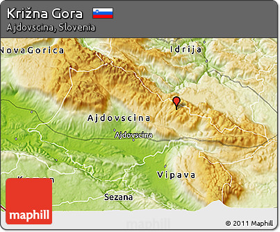 Physical 3D Map of Križna Gora