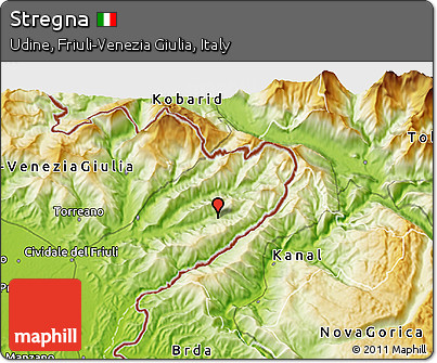 Physical 3D Map of Stregna
