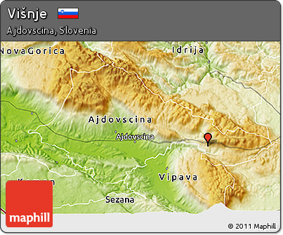 Physical 3D Map of Višnje