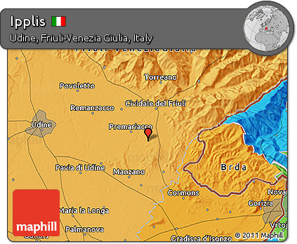 Political 3D Map of Ipplis