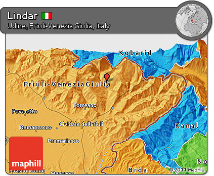 Political 3D Map of Lindar