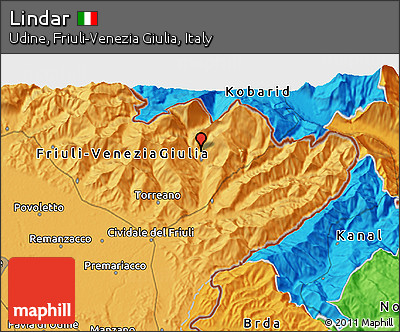 Political 3D Map of Lindar
