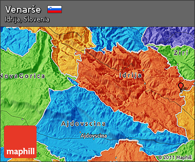 Political 3D Map of Venarše