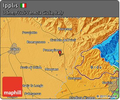 Political 3D Map of Ipplis