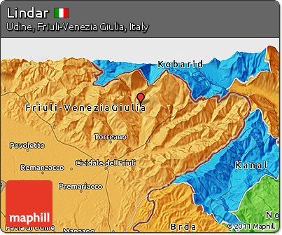 Political 3D Map of Lindar