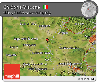 Satellite 3D Map of Chiópris-Viscone