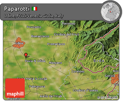 Satellite 3D Map of Paparotti