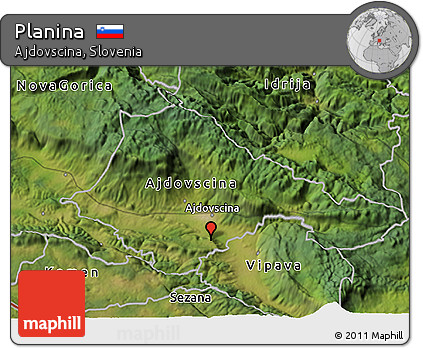 Satellite 3D Map of Planina