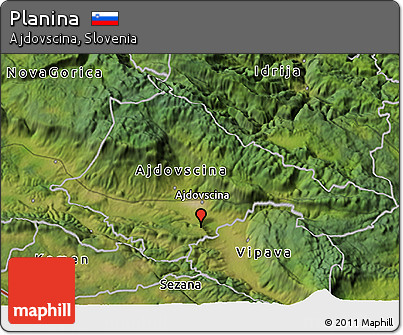 Satellite 3D Map of Planina