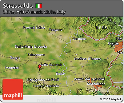 Satellite 3D Map of Strassoldo
