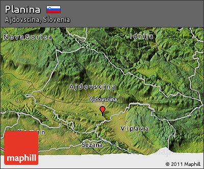 Satellite 3D Map of Planina