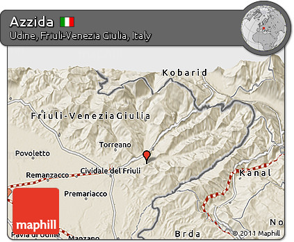 Shaded Relief 3D Map of Azzida