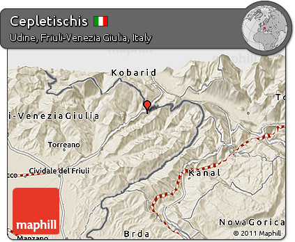 Shaded Relief 3D Map of Cepletischis