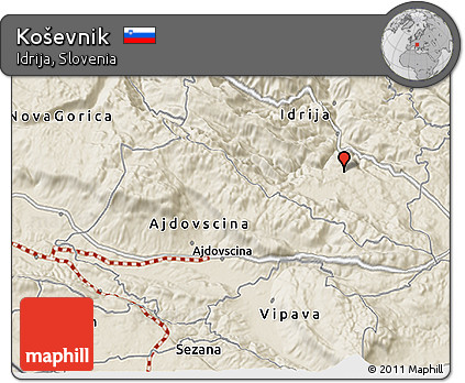 Shaded Relief 3D Map of Koševnik