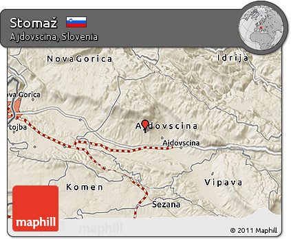 Shaded Relief 3D Map of Stomaž