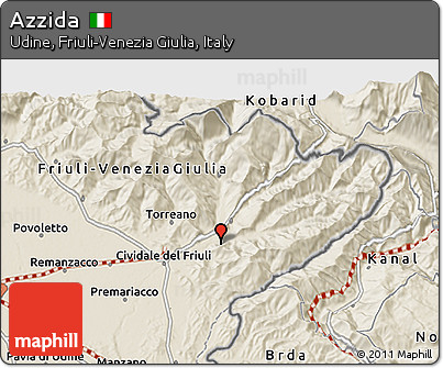 Shaded Relief 3D Map of Azzida