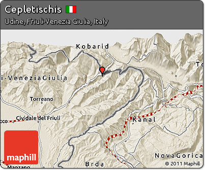 Shaded Relief 3D Map of Cepletischis