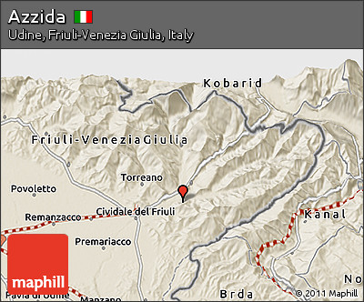 Shaded Relief 3D Map of Azzida