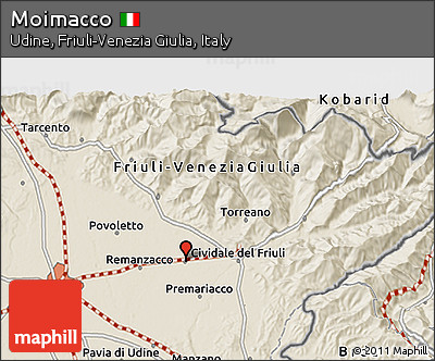 Shaded Relief 3D Map of Moimacco