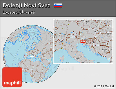 Gray Location Map of Dolenji Novi Svet