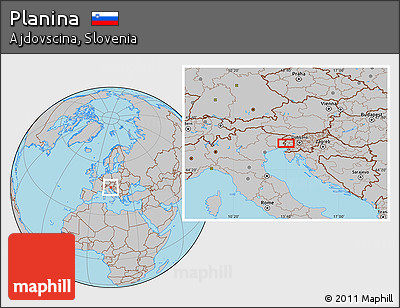Gray Location Map of Planina