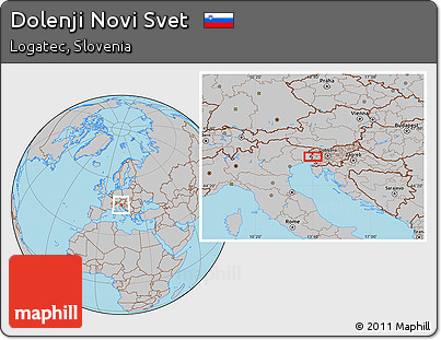 Gray Location Map of Dolenji Novi Svet