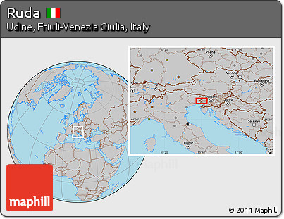Gray Location Map of Ruda