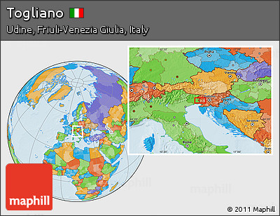 Political Location Map of Togliano