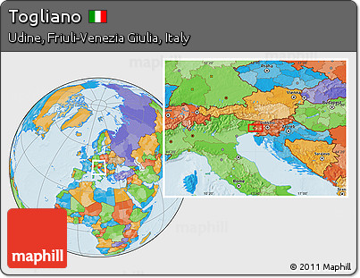 Political Location Map of Togliano