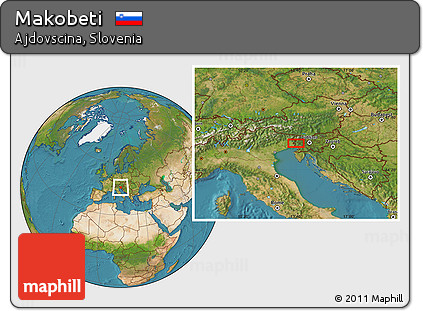 Satellite Location Map of Makobeti