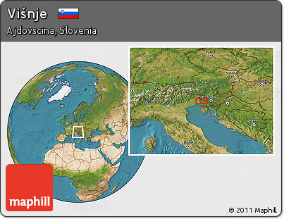 Satellite Location Map of Višnje