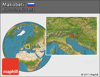 Satellite Location Map of Makobeti