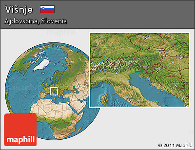 Satellite Location Map of Višnje