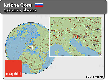 Savanna Style Location Map of Križna Gora