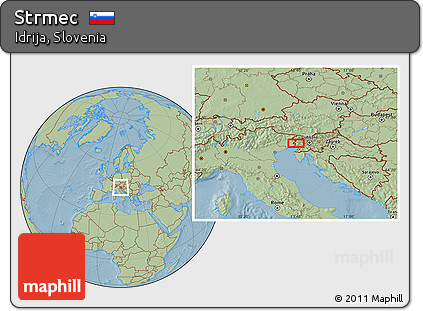 Savanna Style Location Map of Strmec, hill shading