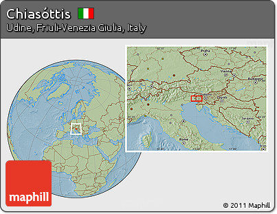 Savanna Style Location Map of Chiasóttis, hill shading