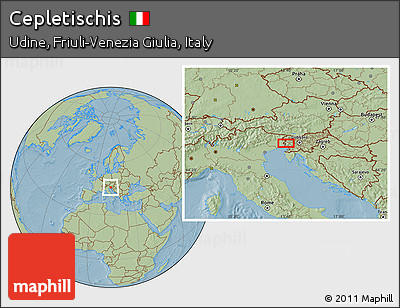 Savanna Style Location Map of Cepletischis, hill shading